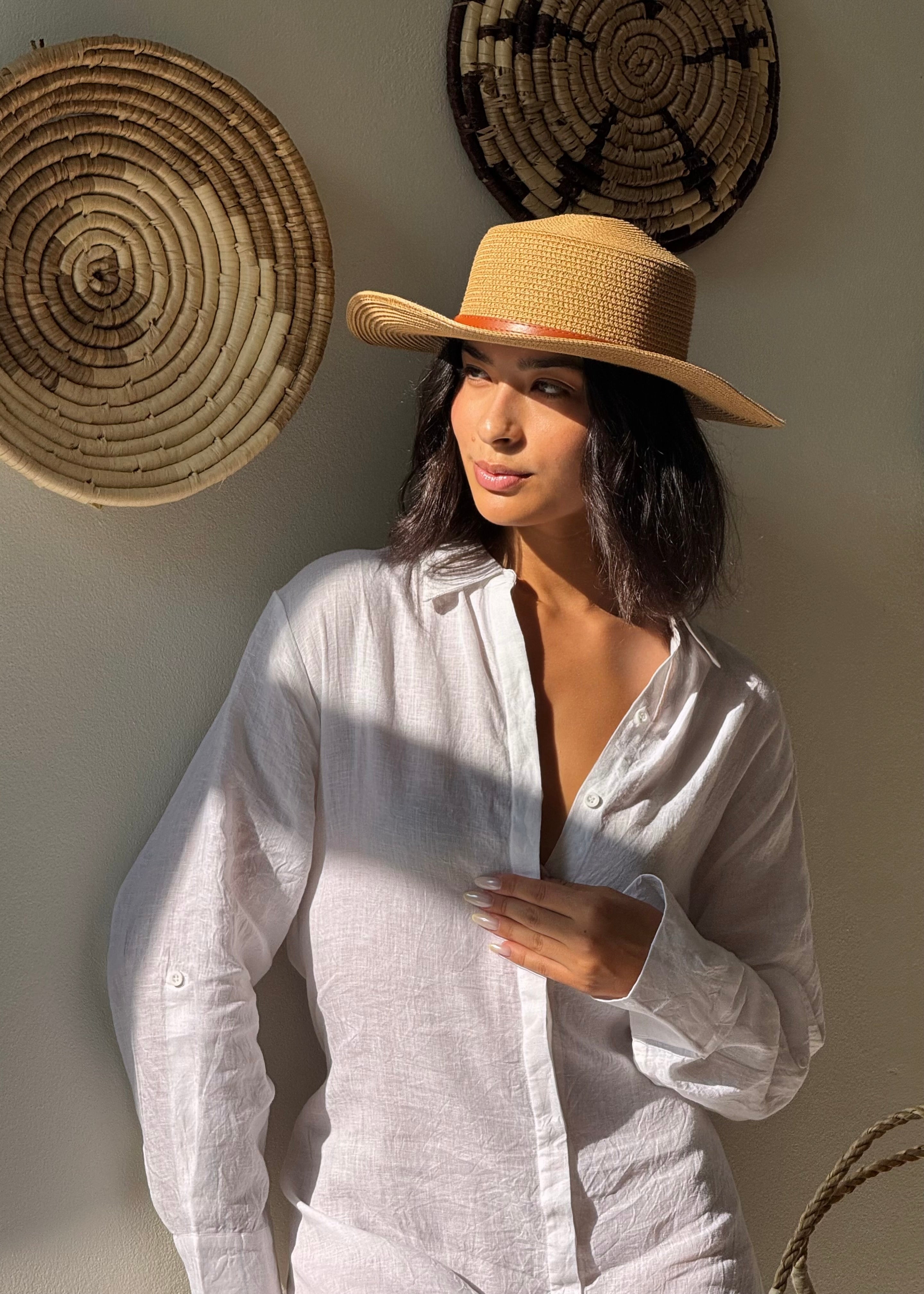 White Linen Shirt Dress