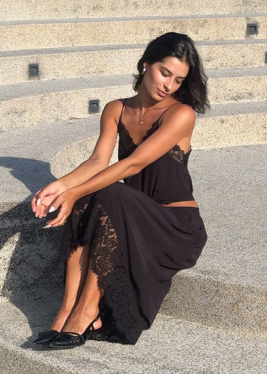 Black Resort Lace Trim Skirt - Resort Collection