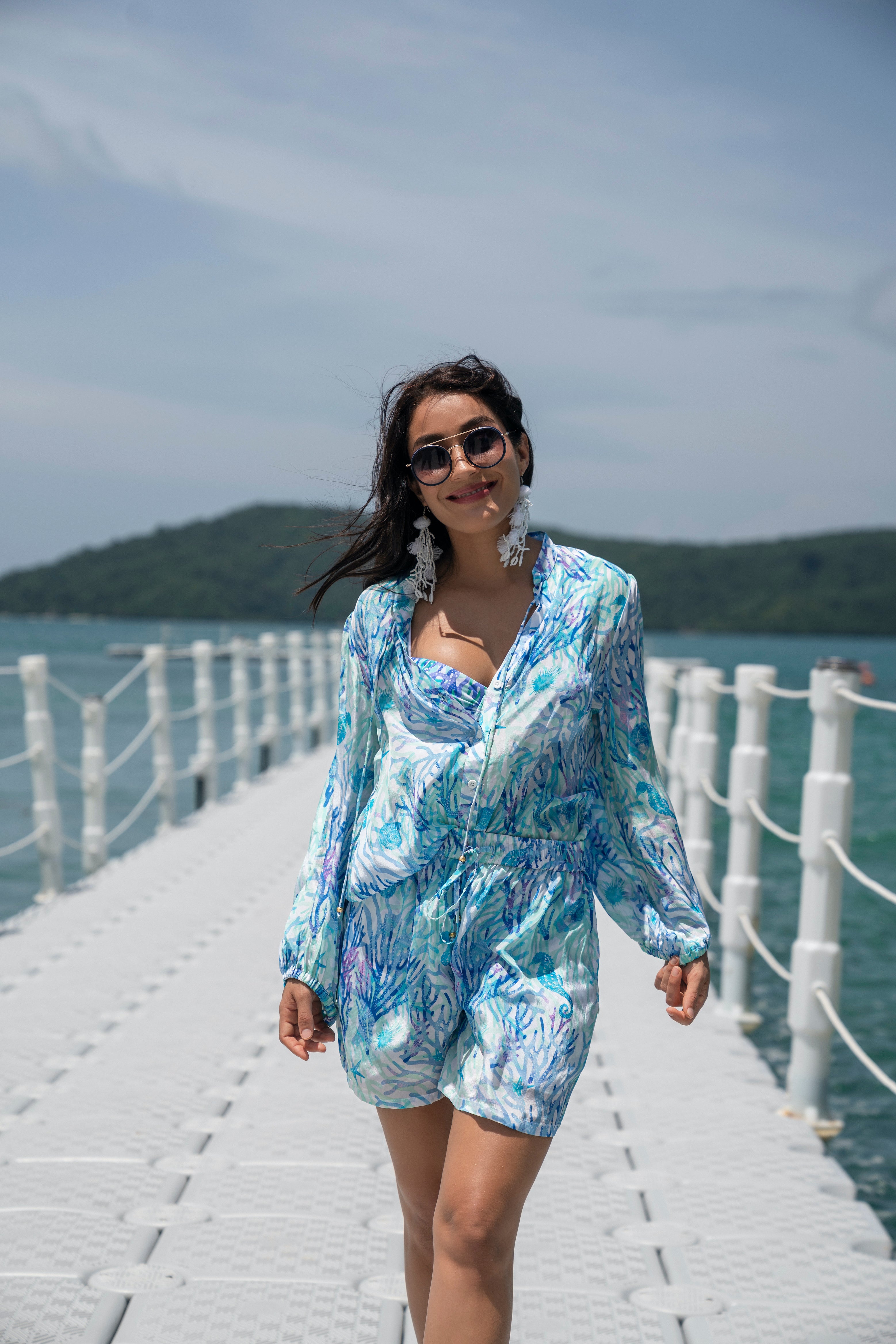 Coral Blue Samui Blouse