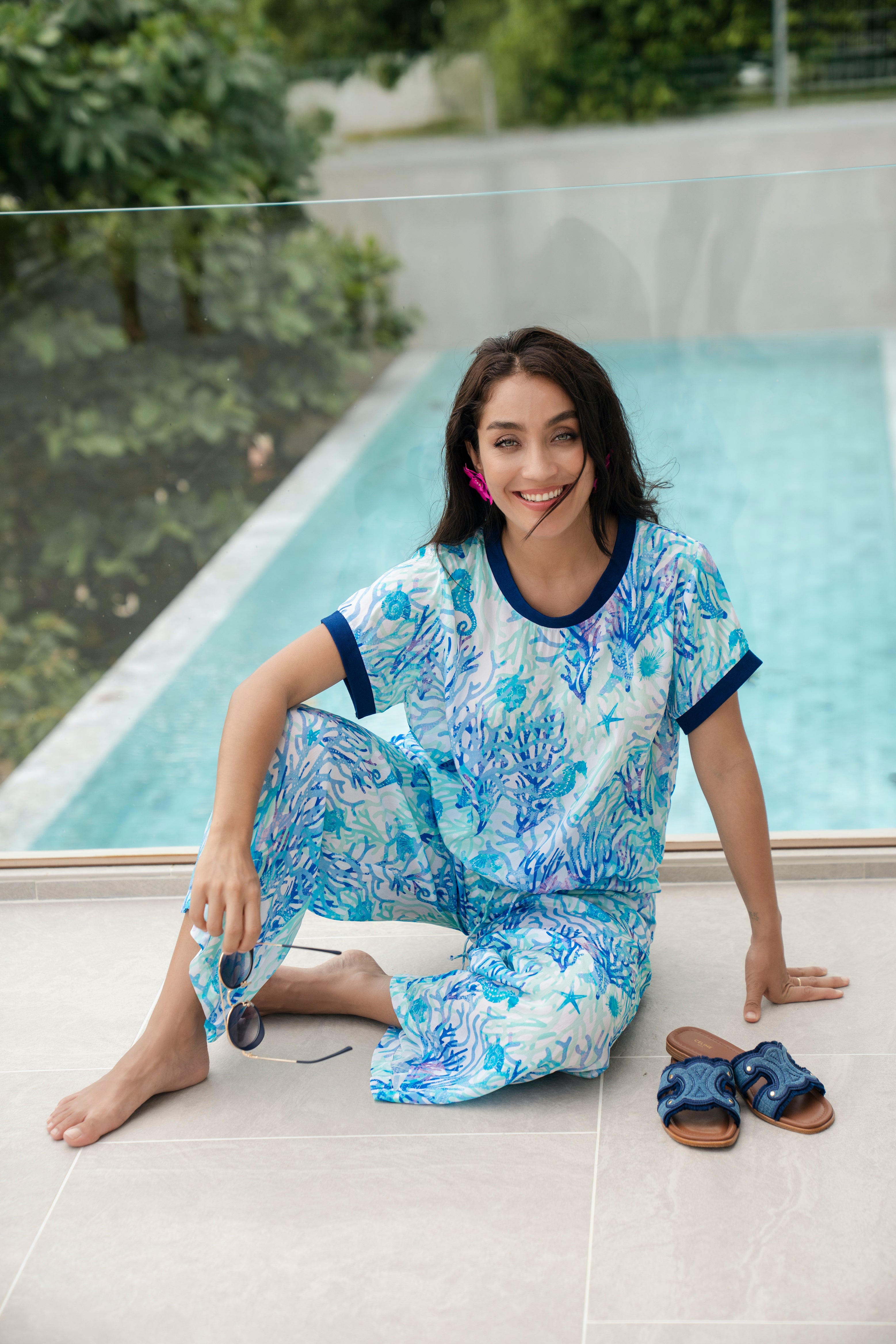 Coral Blue Maddy Top