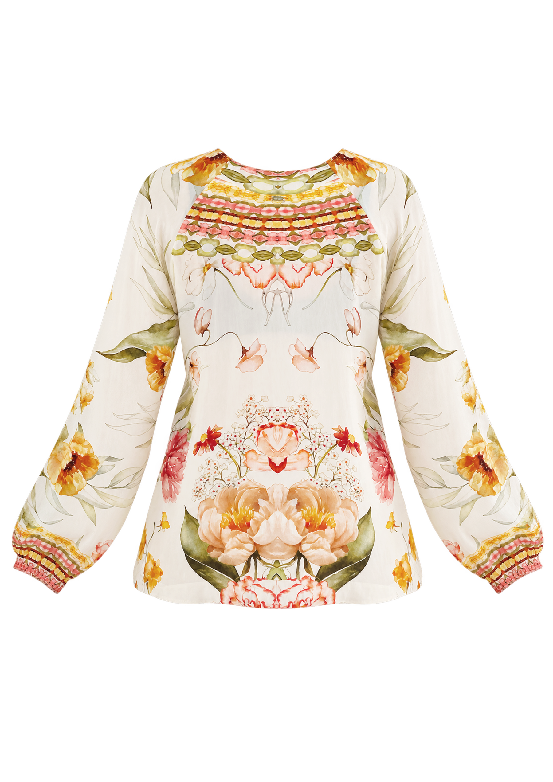 Flora  Lace up Blouse - Resort Collection