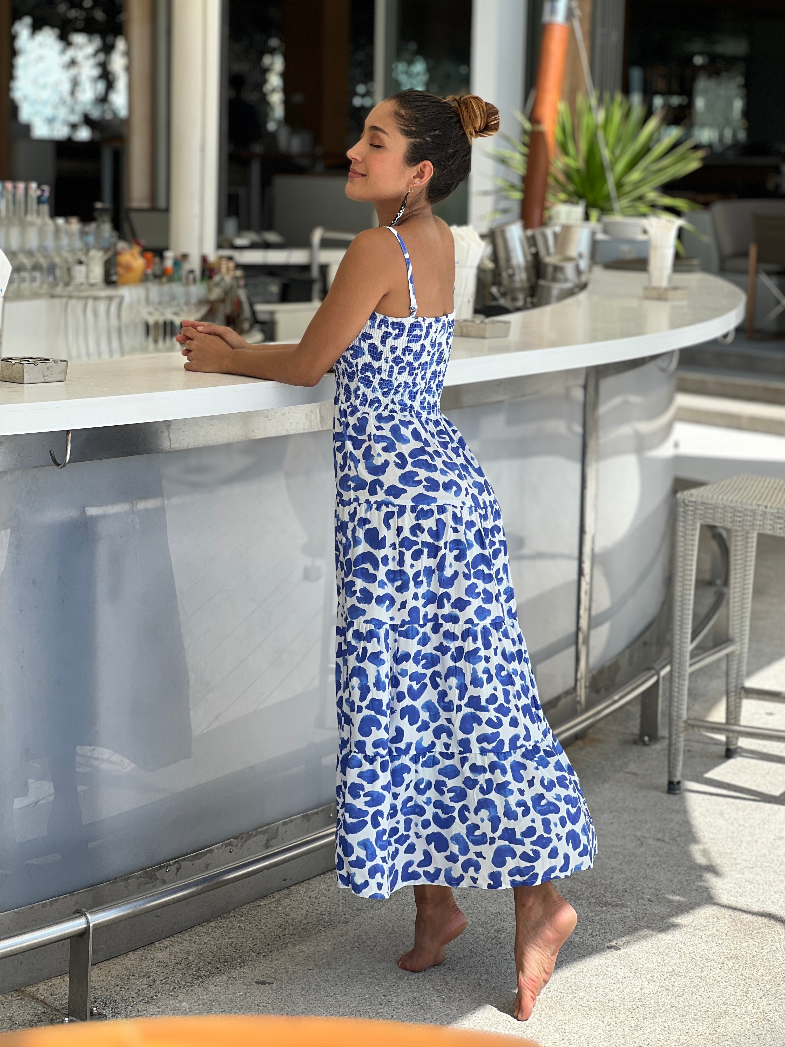 Leo Blue Inna Smock Dress-Resort Collection