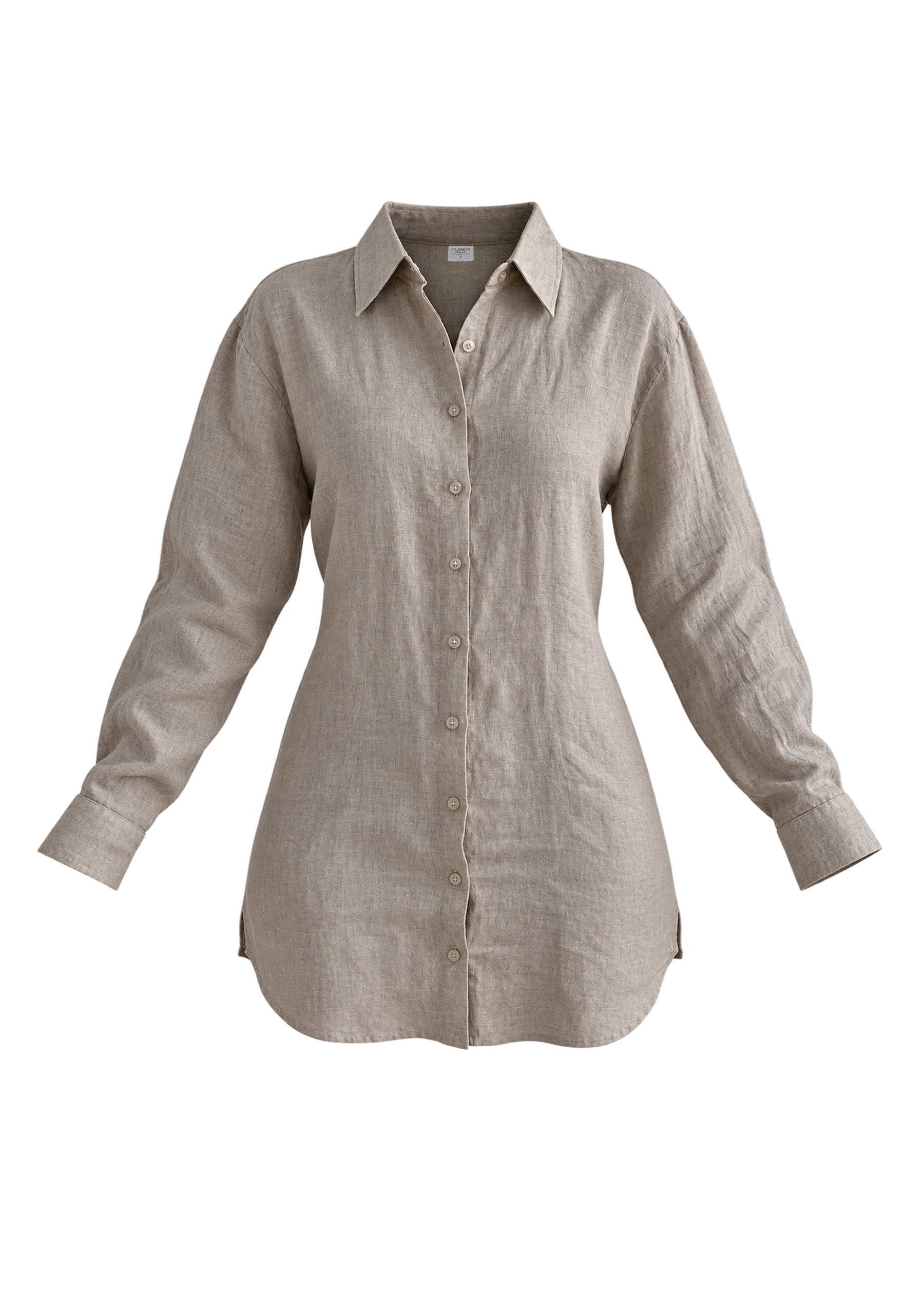 Sand Linen Shirt whit Drawing back.
