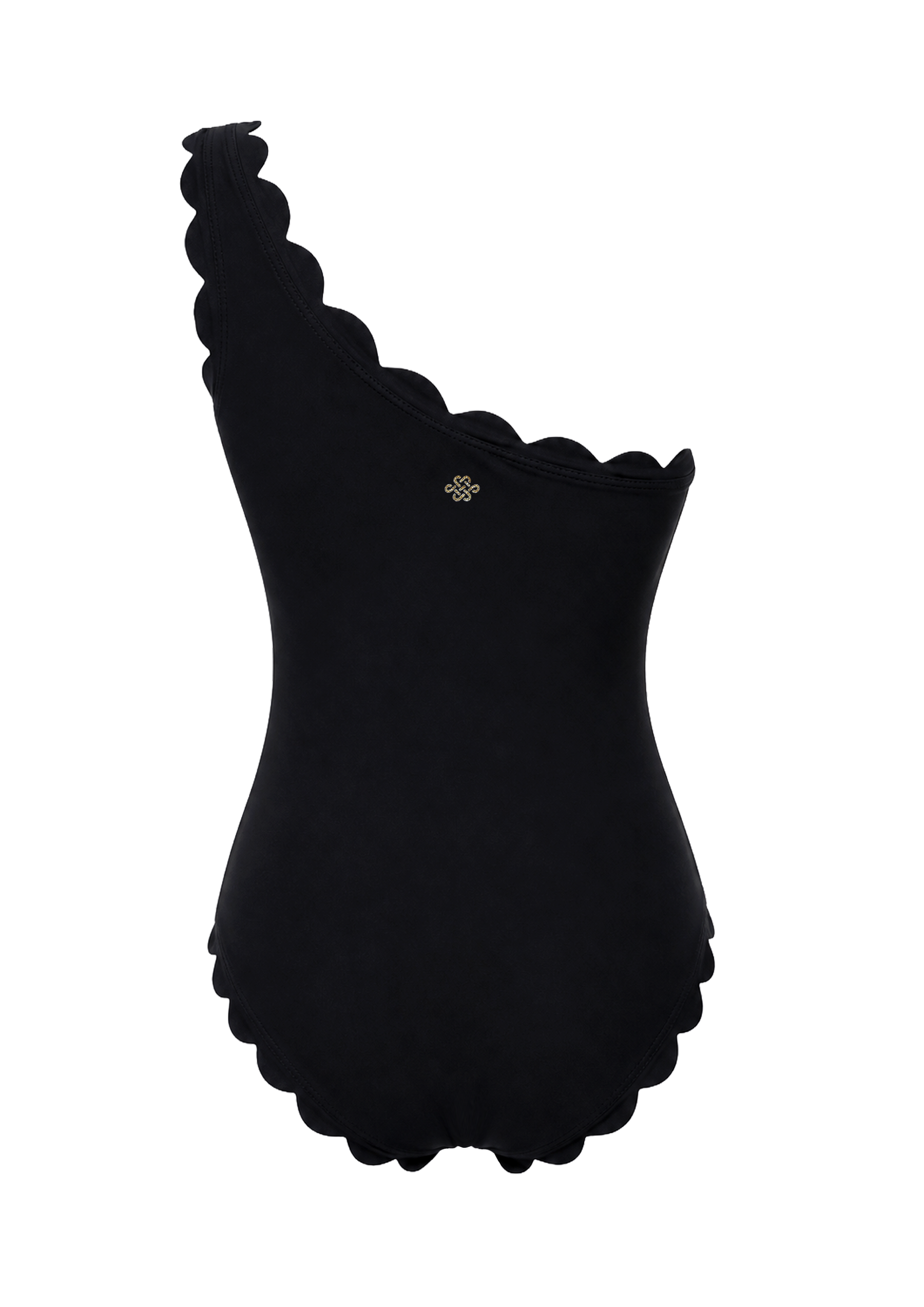 Venus Black One Shoulder Onepiece-Carvico