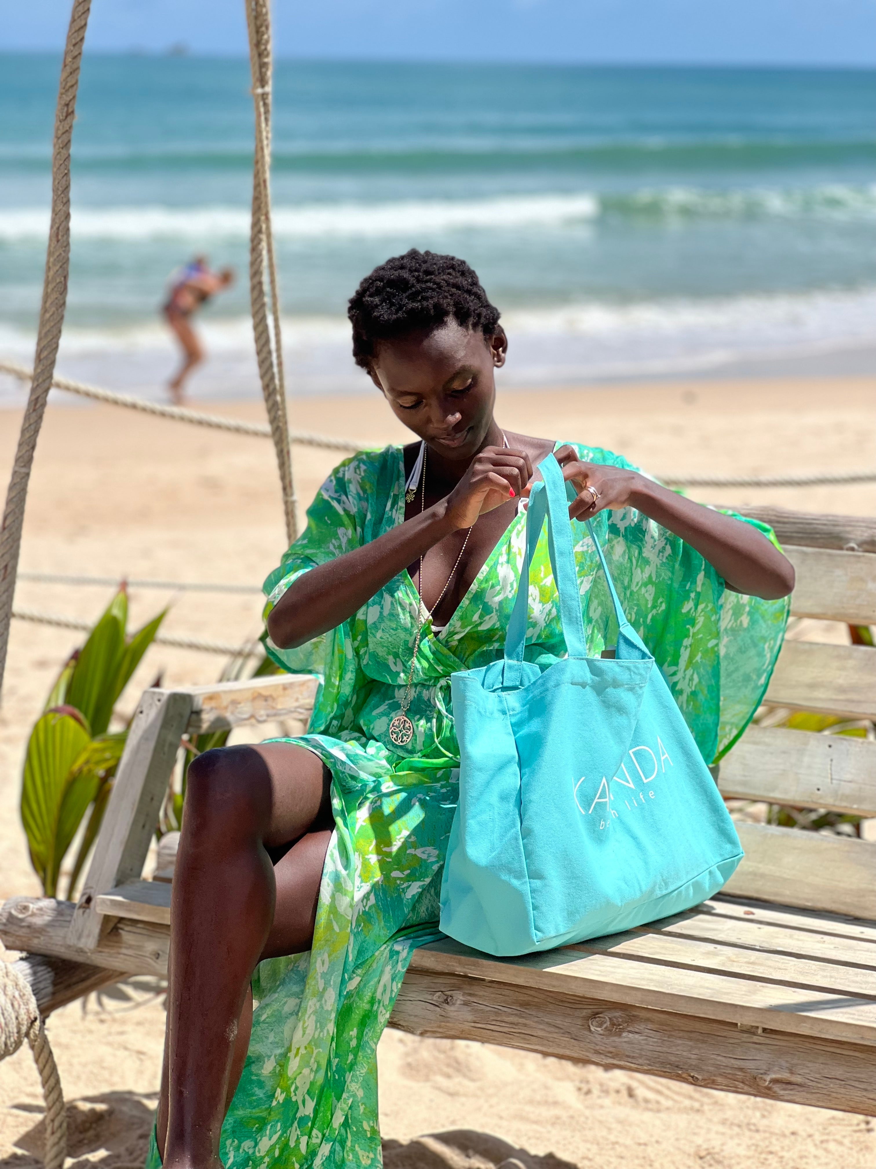 Kaanda Beach Bag - Turquoise Color