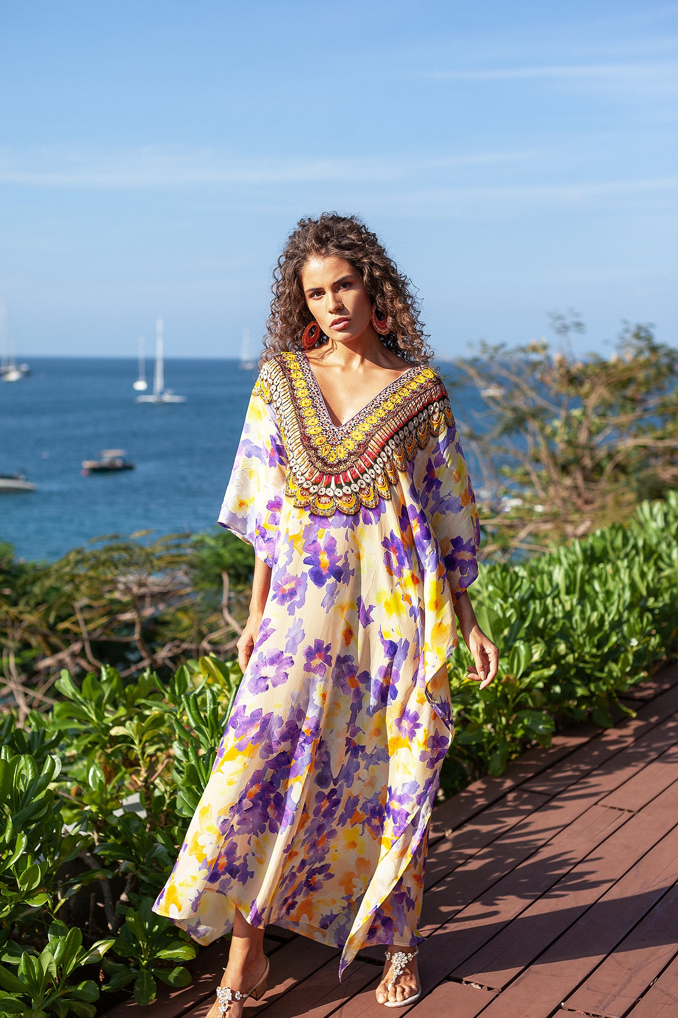 Lunch In Provence Godiva Maxi Kaftan - Resort Collection