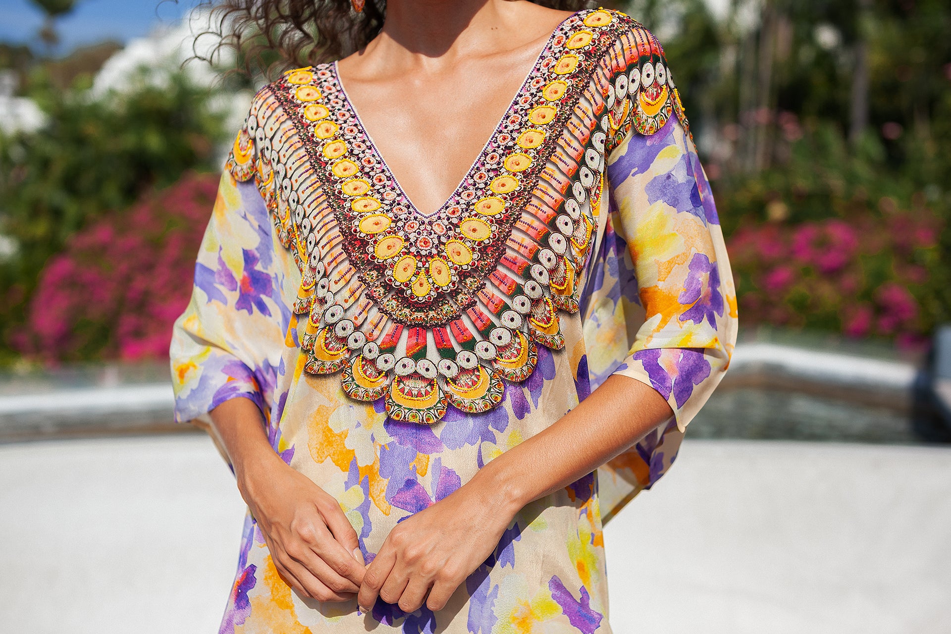 Lunch In Provence Godiva Maxi Kaftan - Resort Collection