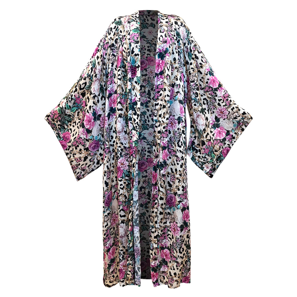 Rose Leo Long Kimono - Resort Collection