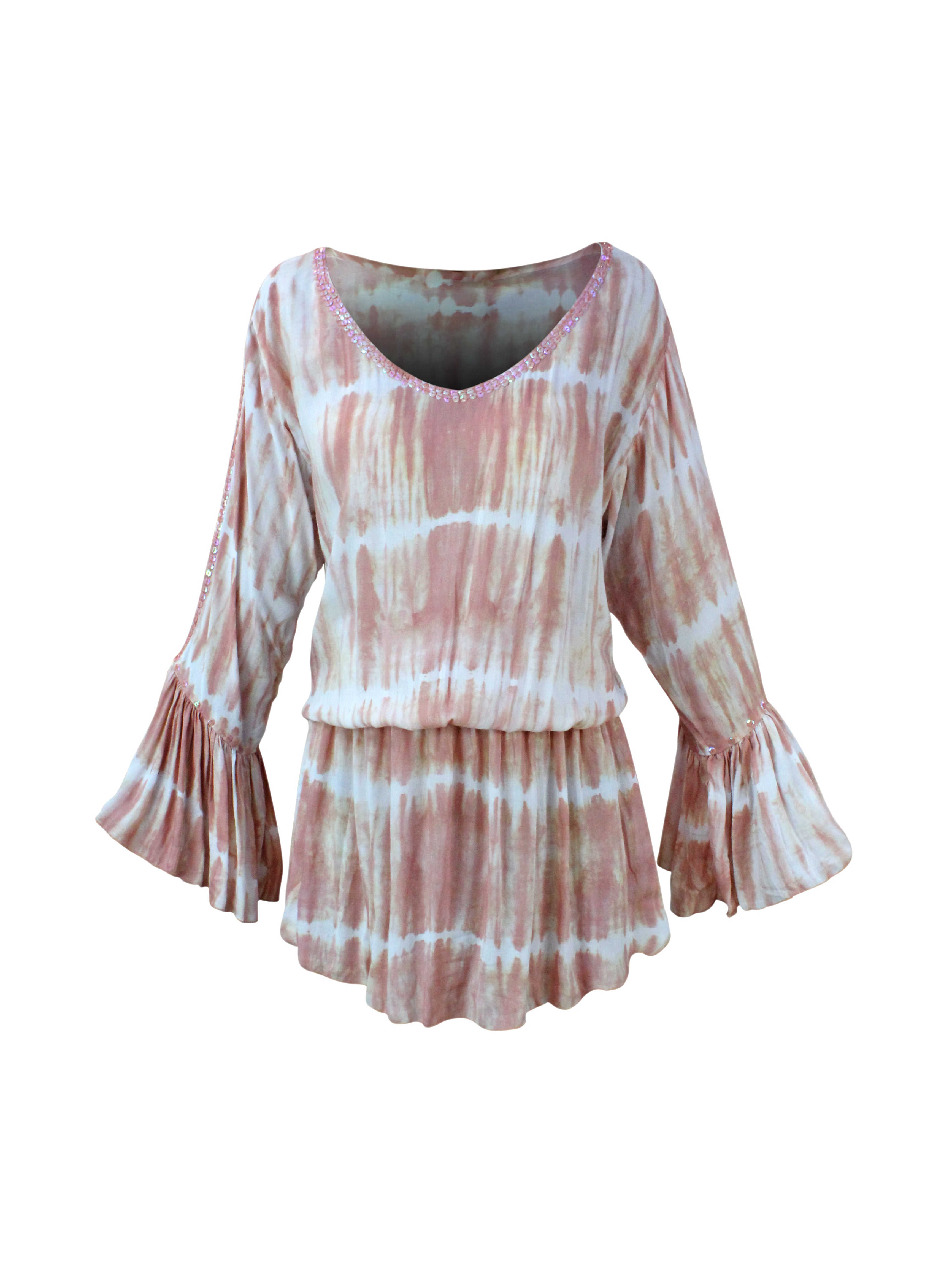 Rose Tan TieDye Now Or Never Dress - Resort Collection